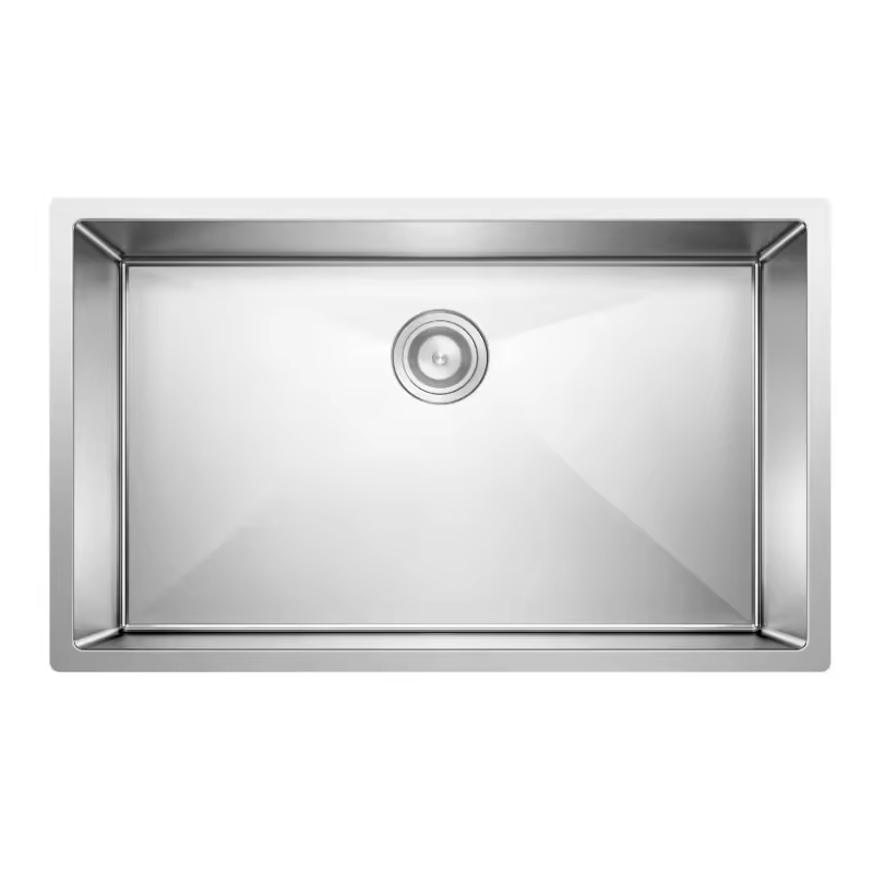 Handmade stainless steel sink product inspection view